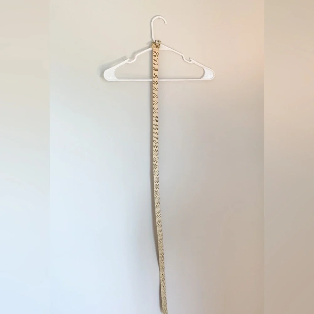 J Crew Cream Snakeskin Belt L